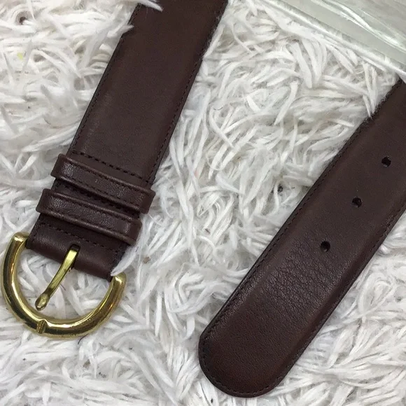 Coach Vintage Brown Leather Belt 8500 L Solid Brass Buckle Handcrafted - Picture 2 of 10